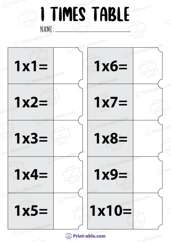 Times Table Practice Worksheets Printable