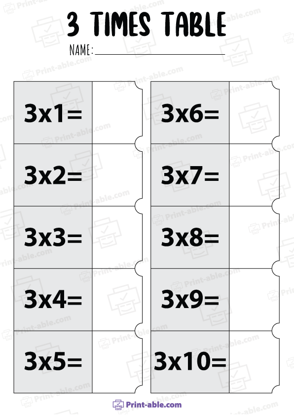 Times Table Practice Worksheets Printable