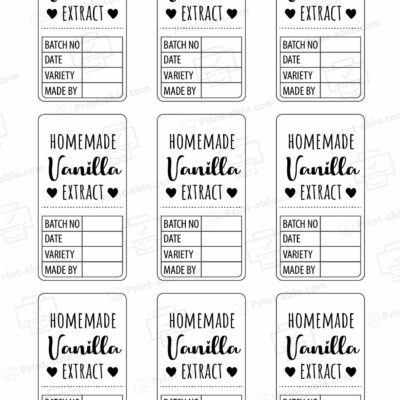 Labels For Vanilla Extract Printable Free Download