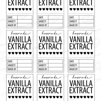 Labels For Vanilla Extract Printable Free Download