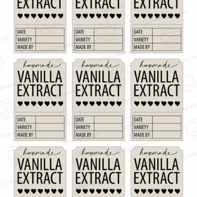 Labels For Vanilla Extract Printable Free Download