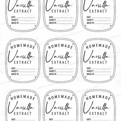 Labels For Vanilla Extract Printable Free Download