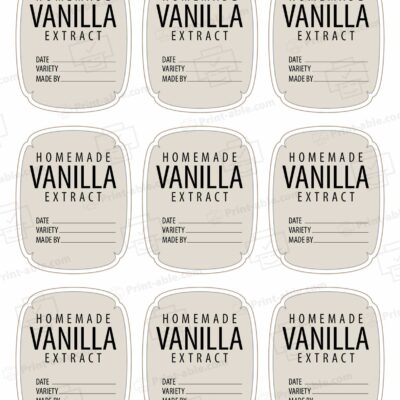 Labels For Vanilla Extract Printable Free Download