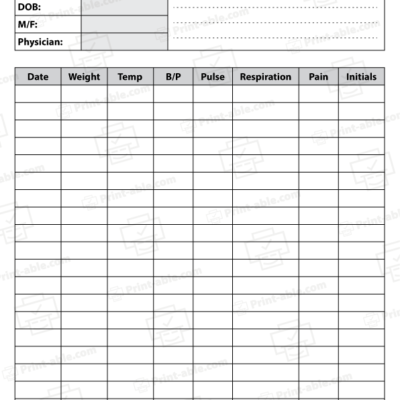 Vital Sign Printable Free Download