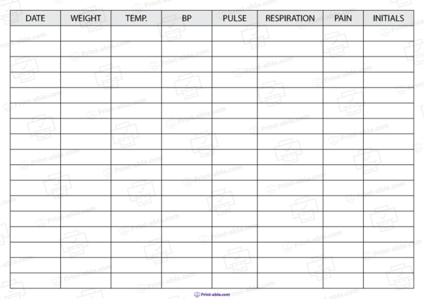 Vital Sign Printable Free Download