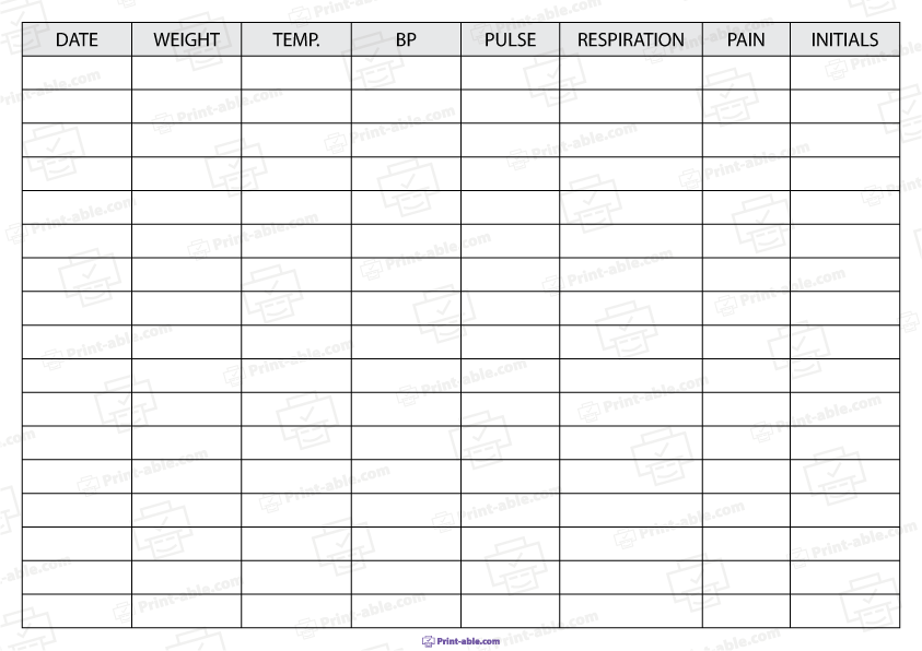 Vital Sign Printable Free Download