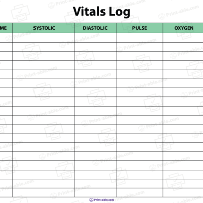 Vital Sign Printable Free Download