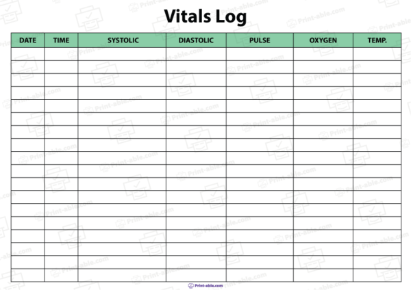 Vital Sign Printable Free Download