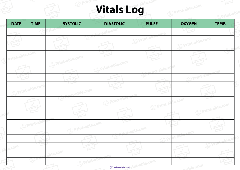 Vital Sign Printable Free Download