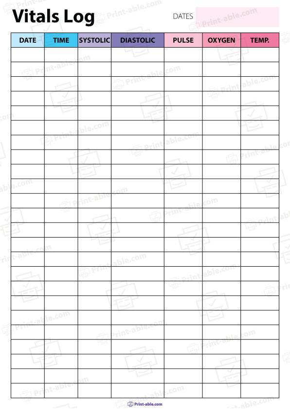 Vital Sign Printable Free Download