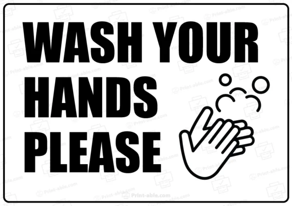 Handwashing Sign Printable Free Download