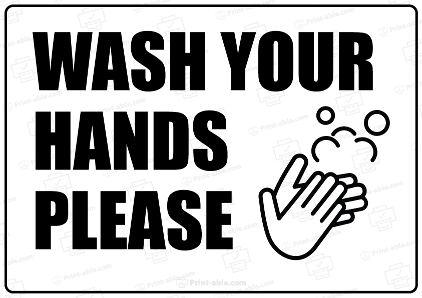 Handwashing Sign Printable Free Download