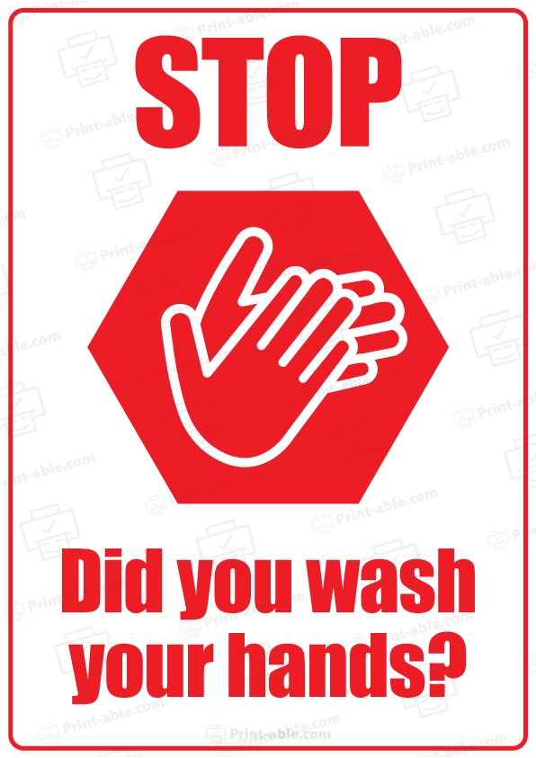 Handwashing Sign Printable Free Download