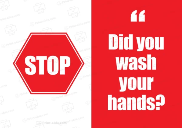 Handwashing Sign Printable Free Download