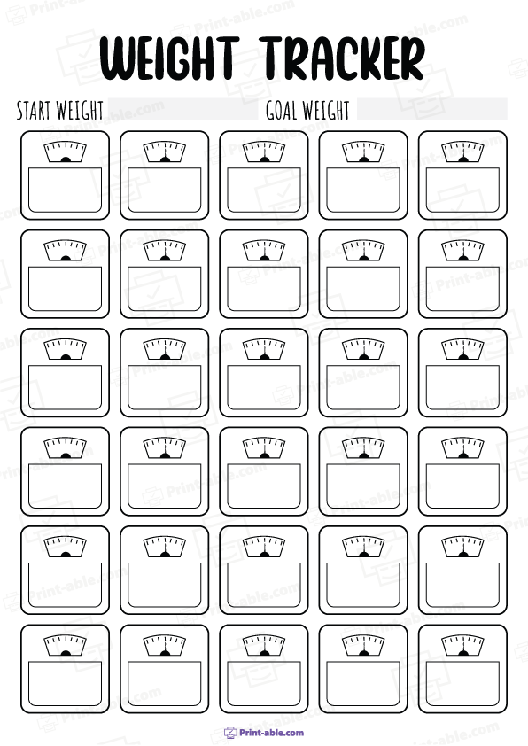 Weight Loss Tracker Printable Free Download