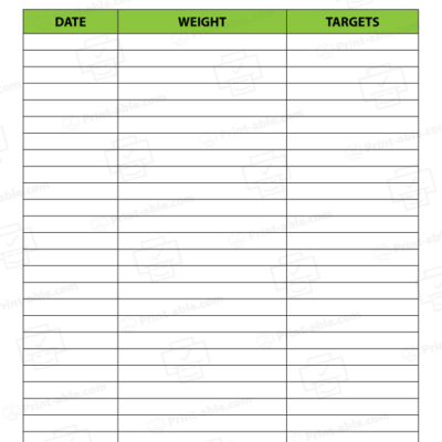 Weight Loss Tracker Printable Free Download
