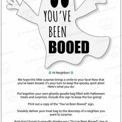 You've Been Booed Printable