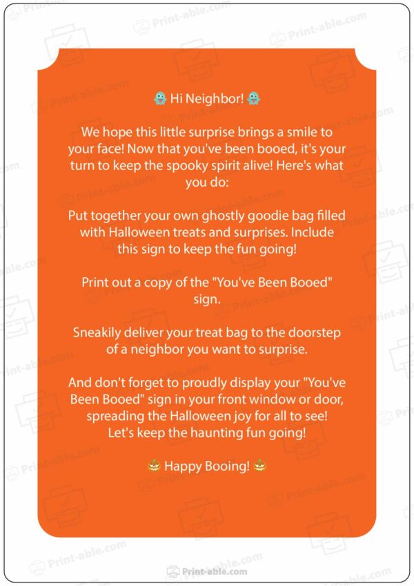 You've Been Booed Printable