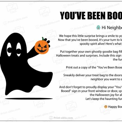 You've Been Booed Printable
