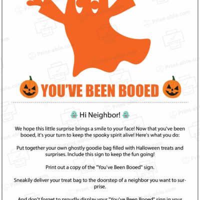 You've Been Booed Printable