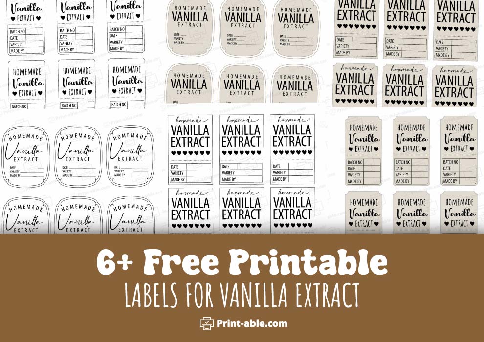 Labels For Vanilla Extract Printable
