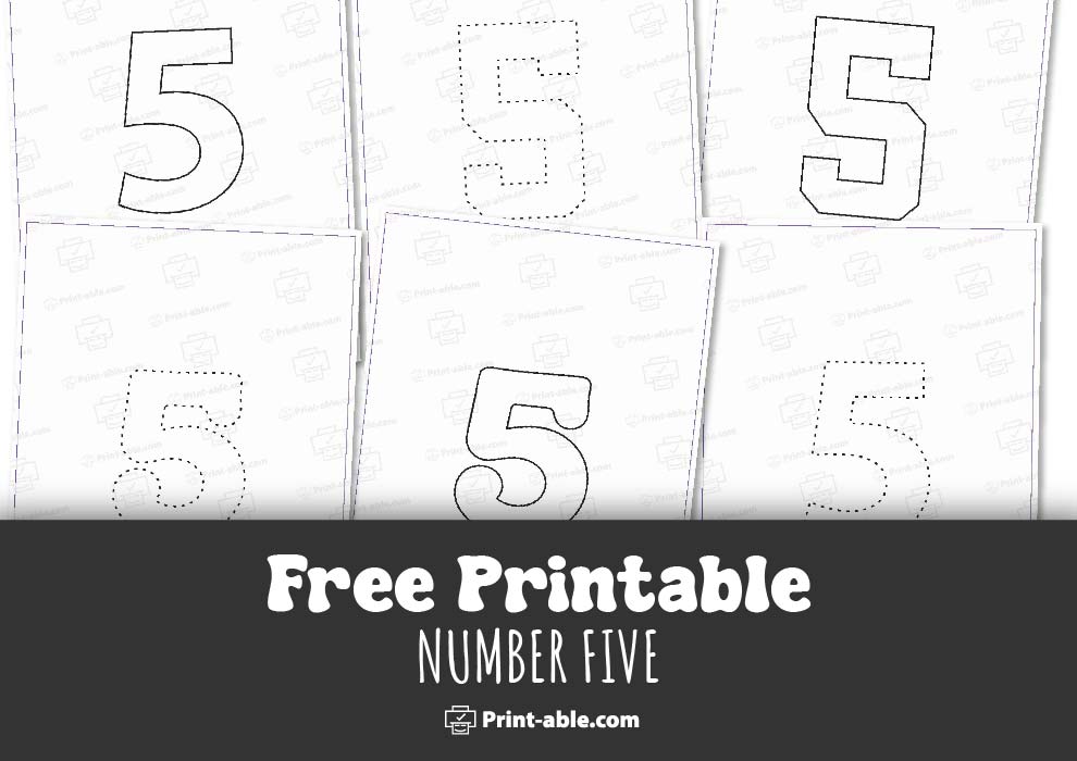 Number Five Printable Free Download
