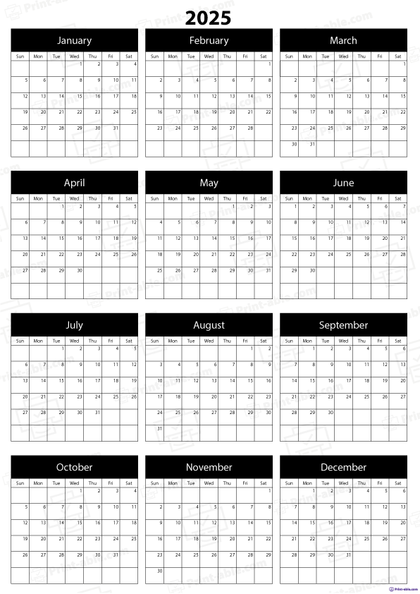 2025 Calendar Printable Free Download