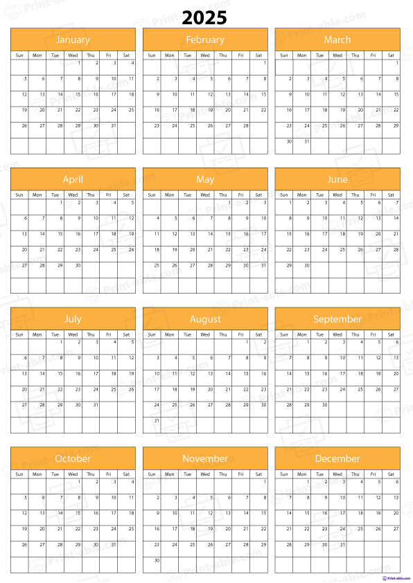 2025 Calendar Printable Free Download