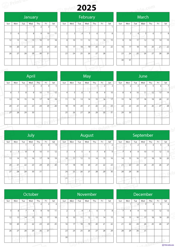 2025 Calendar Printable Free Download