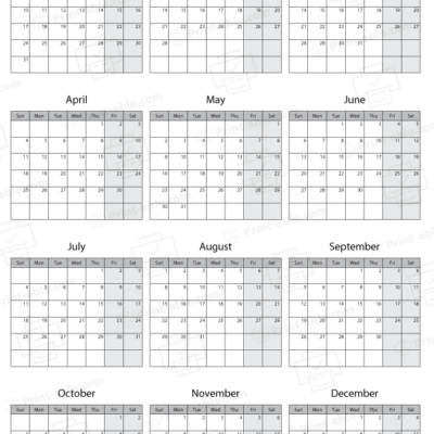 2027 Calendar Printable free download