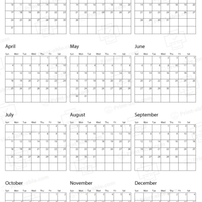 2027 Calendar Printable free download