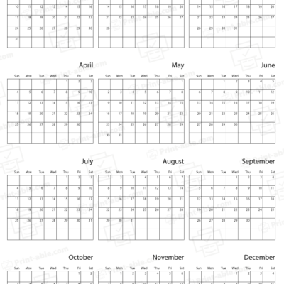 2027 Calendar Printable free download