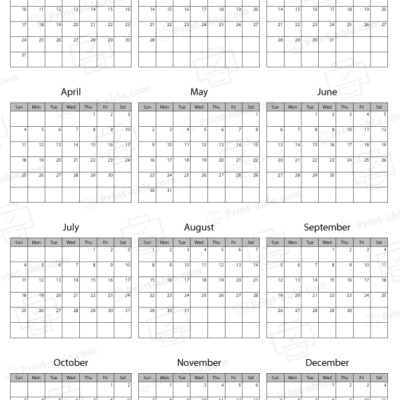 2027 Calendar Printable free download