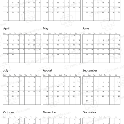 2029 calendar printable