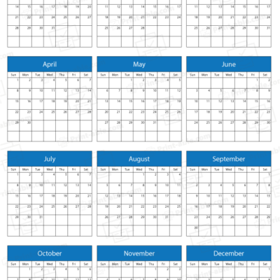 2029 calendar printable