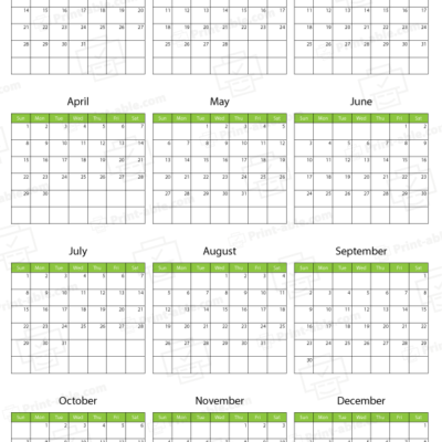 2029 calendar printable