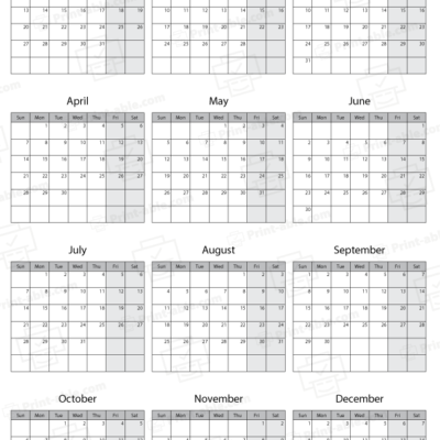 2030 printable calendar free download