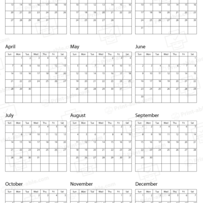 2030 printable calendar free download