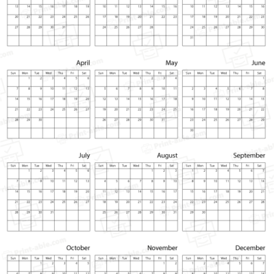 2030 printable calendar free download