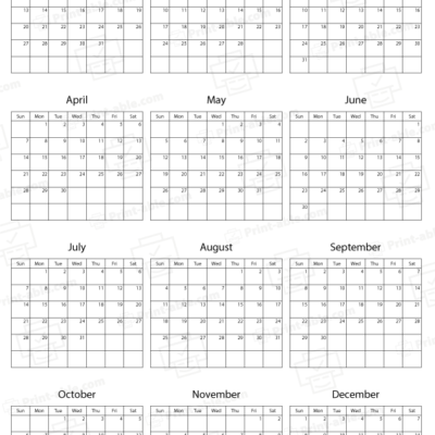 2030 printable calendar free download