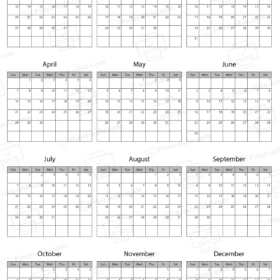 2030 printable calendar free download