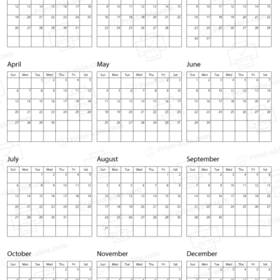 2031 calendar printable free download
