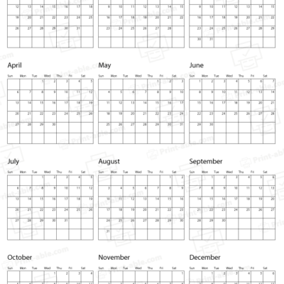 2031 calendar printable free download