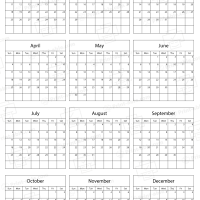 2032 calendar printable free download