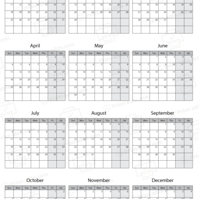 2032 calendar printable free download