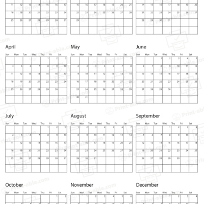 2032 calendar printable free download