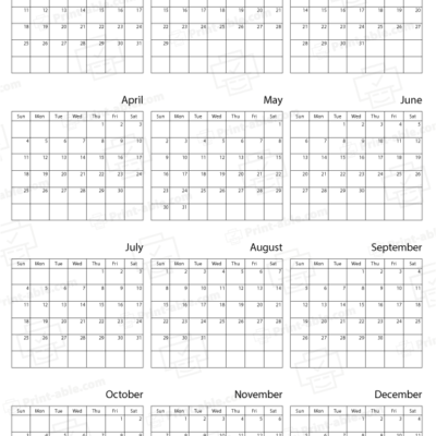 2032 calendar printable free download