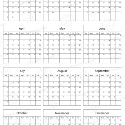 2033 Calendar printable free download