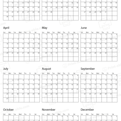 2033 Calendar printable free download