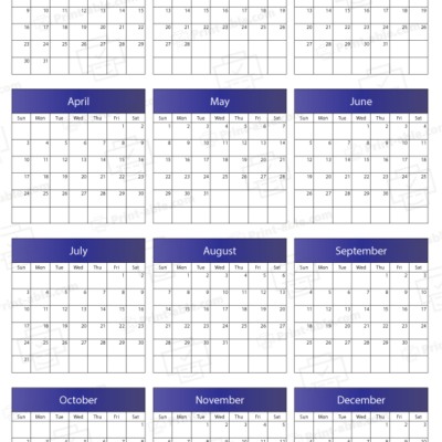 2033 Calendar printable free download